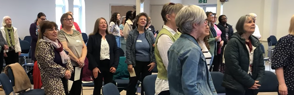 women at gathering